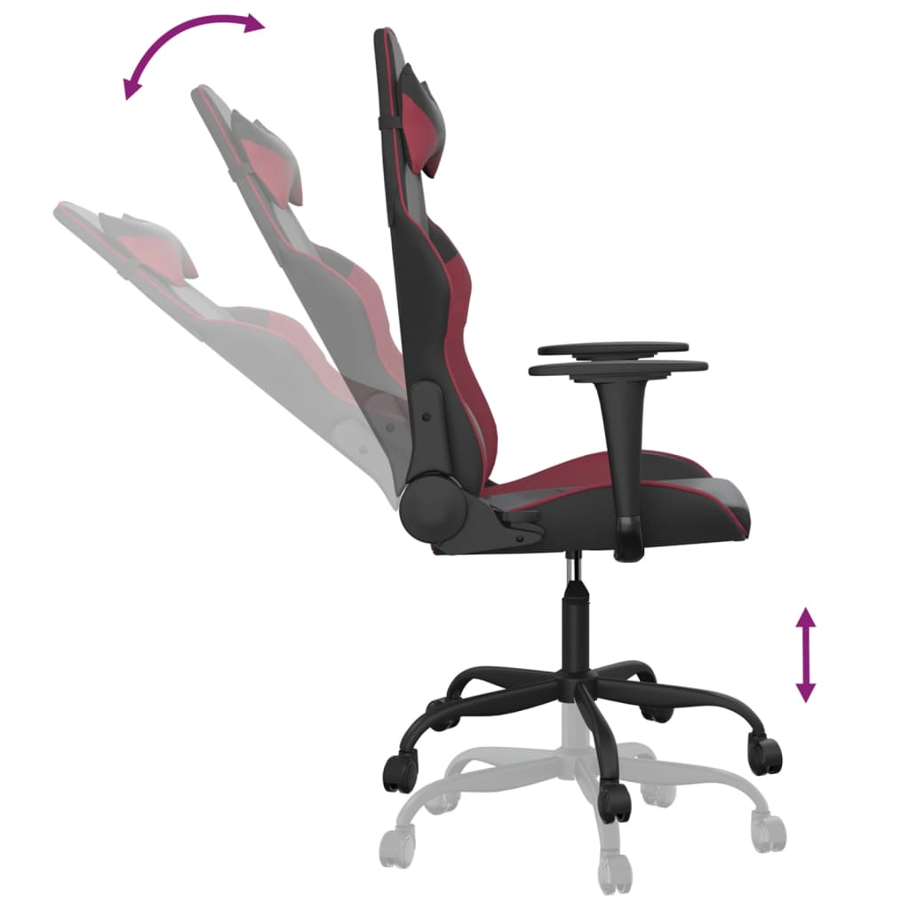 Massage gamestoel kunstleer zwart en wijnrood is nu te koop bij PeponiXL, paradijselijk wonen!