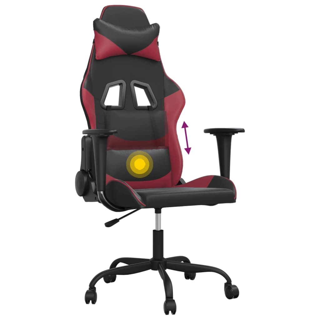 Massage gamestoel kunstleer zwart en wijnrood is nu te koop bij PeponiXL, paradijselijk wonen!