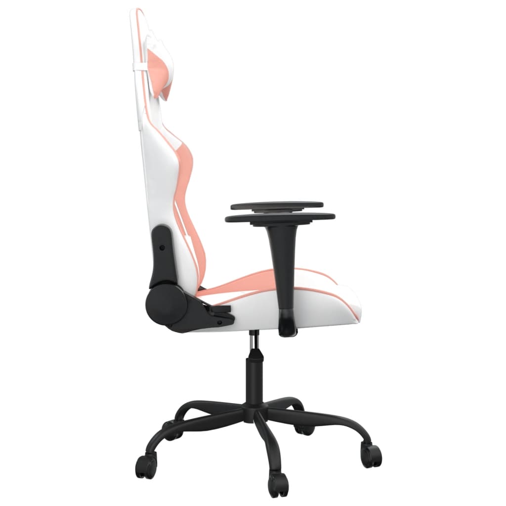 Massage gamestoel kunstleer wit en roze is nu te koop bij PeponiXL, paradijselijk wonen!