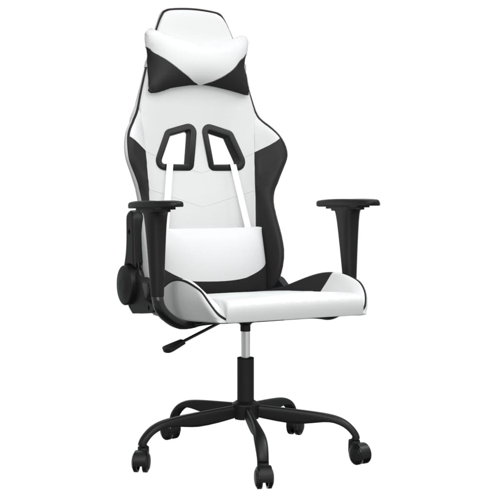 Massage gamestoel kunstleer wit en zwart is nu te koop bij PeponiXL, paradijselijk wonen!