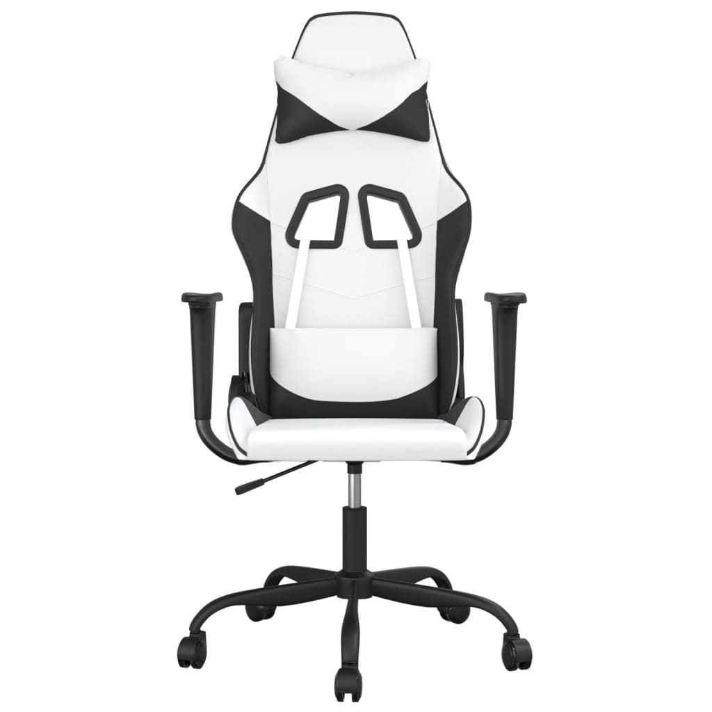 Massage gamestoel kunstleer wit en zwart is nu te koop bij PeponiXL, paradijselijk wonen!