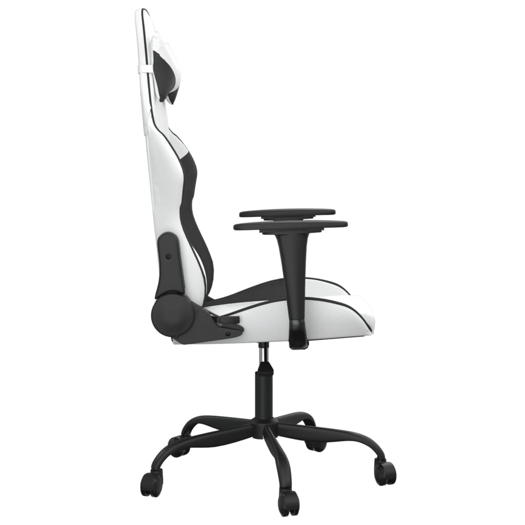 Massage gamestoel kunstleer wit en zwart is nu te koop bij PeponiXL, paradijselijk wonen!