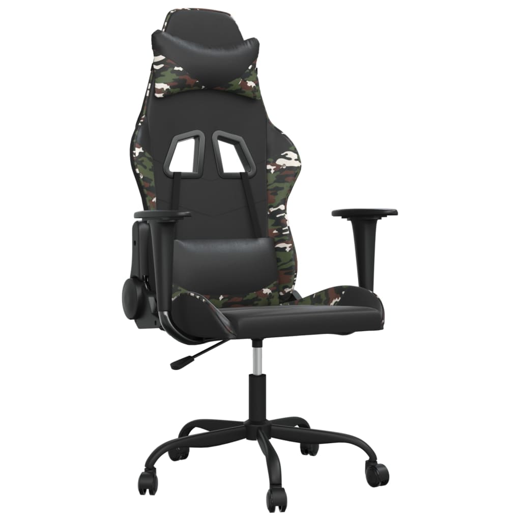 Massage gamestoel kunstleer zwart en camouflage is nu te koop bij PeponiXL, paradijselijk wonen!