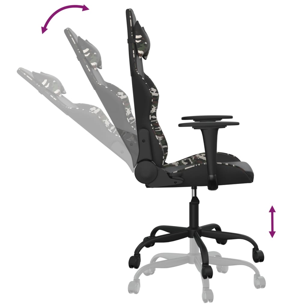 Massage gamestoel kunstleer zwart en camouflage is nu te koop bij PeponiXL, paradijselijk wonen!