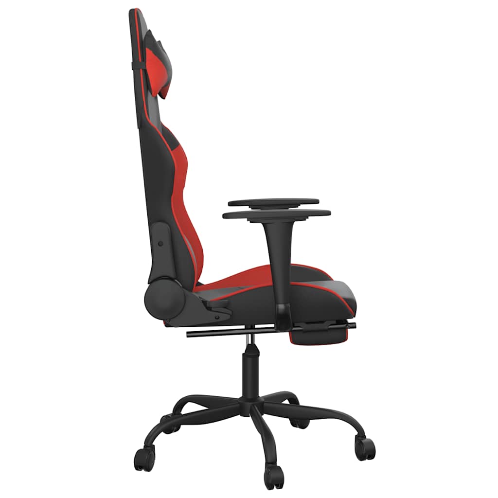 Massage gamestoel met voetensteun kunstleer zwart en rood is nu te koop bij PeponiXL, paradijselijk wonen!