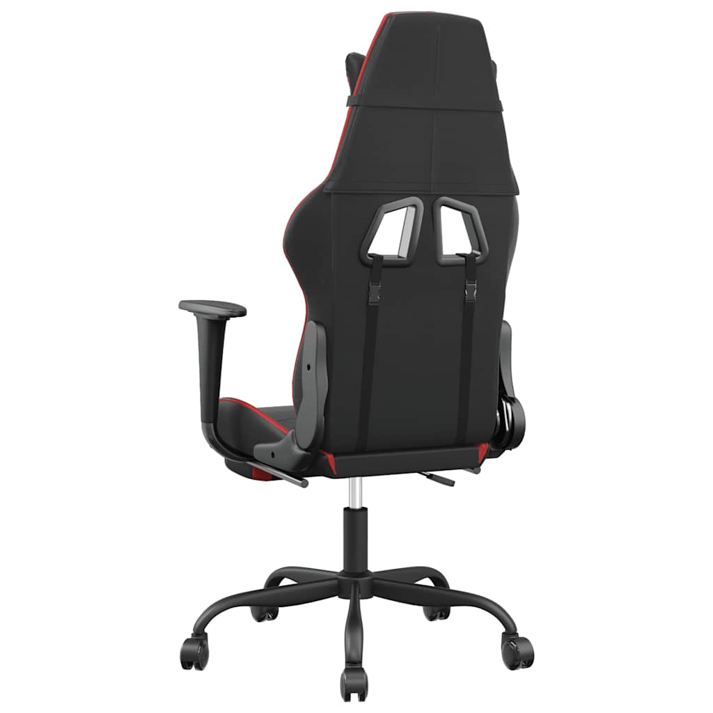 Massage gamestoel met voetensteun kunstleer zwart en rood is nu te koop bij PeponiXL, paradijselijk wonen!