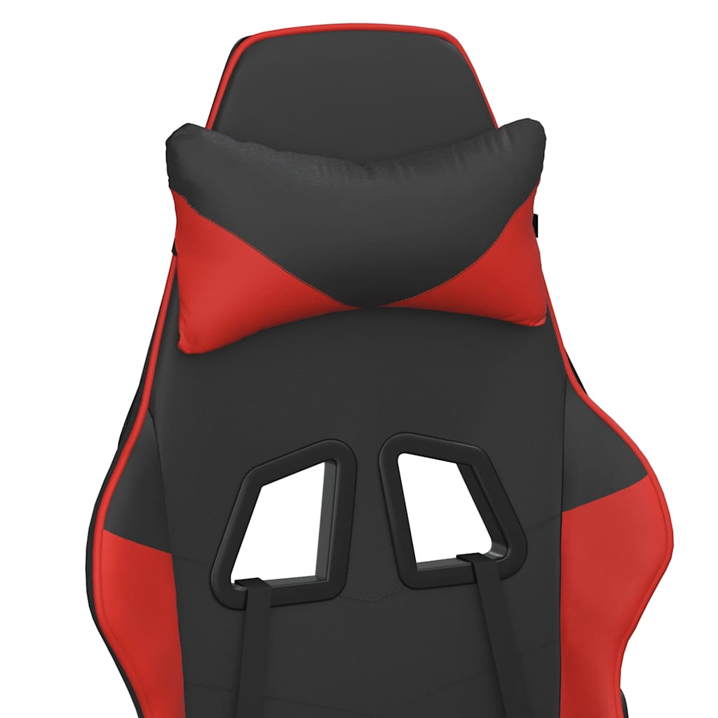 Massage gamestoel met voetensteun kunstleer zwart en rood is nu te koop bij PeponiXL, paradijselijk wonen!