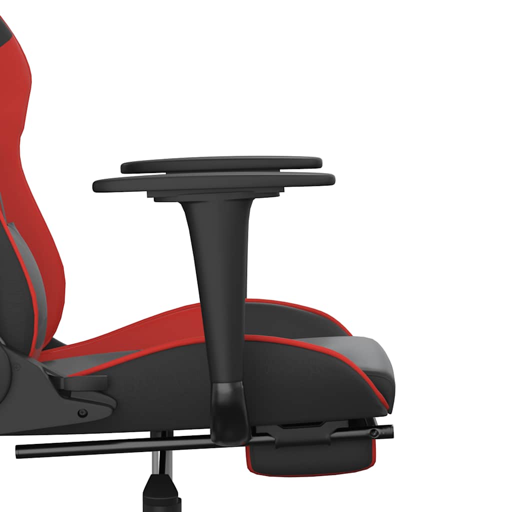 Massage gamestoel met voetensteun kunstleer zwart en rood is nu te koop bij PeponiXL, paradijselijk wonen!