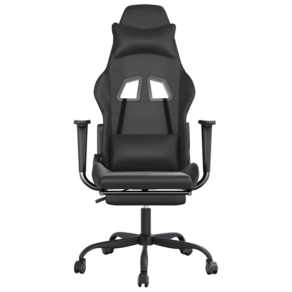 Massage gamestoel met voetensteun kunstleer zwart is nu te koop bij PeponiXL, paradijselijk wonen!
