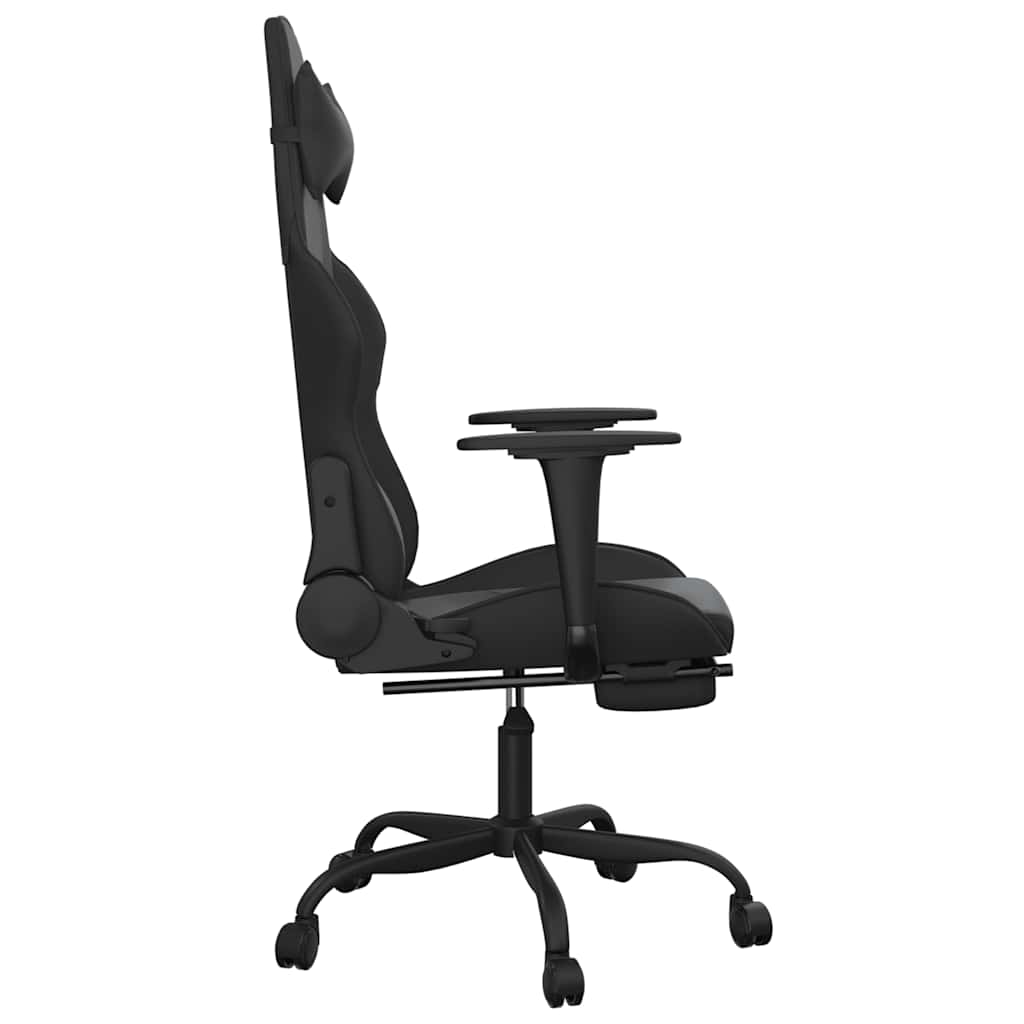 Massage gamestoel met voetensteun kunstleer zwart is nu te koop bij PeponiXL, paradijselijk wonen!