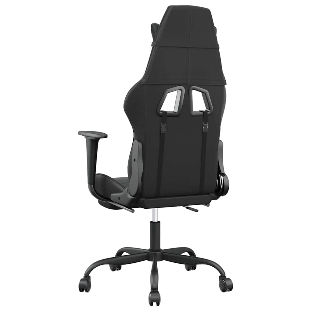 Massage gamestoel met voetensteun kunstleer zwart is nu te koop bij PeponiXL, paradijselijk wonen!
