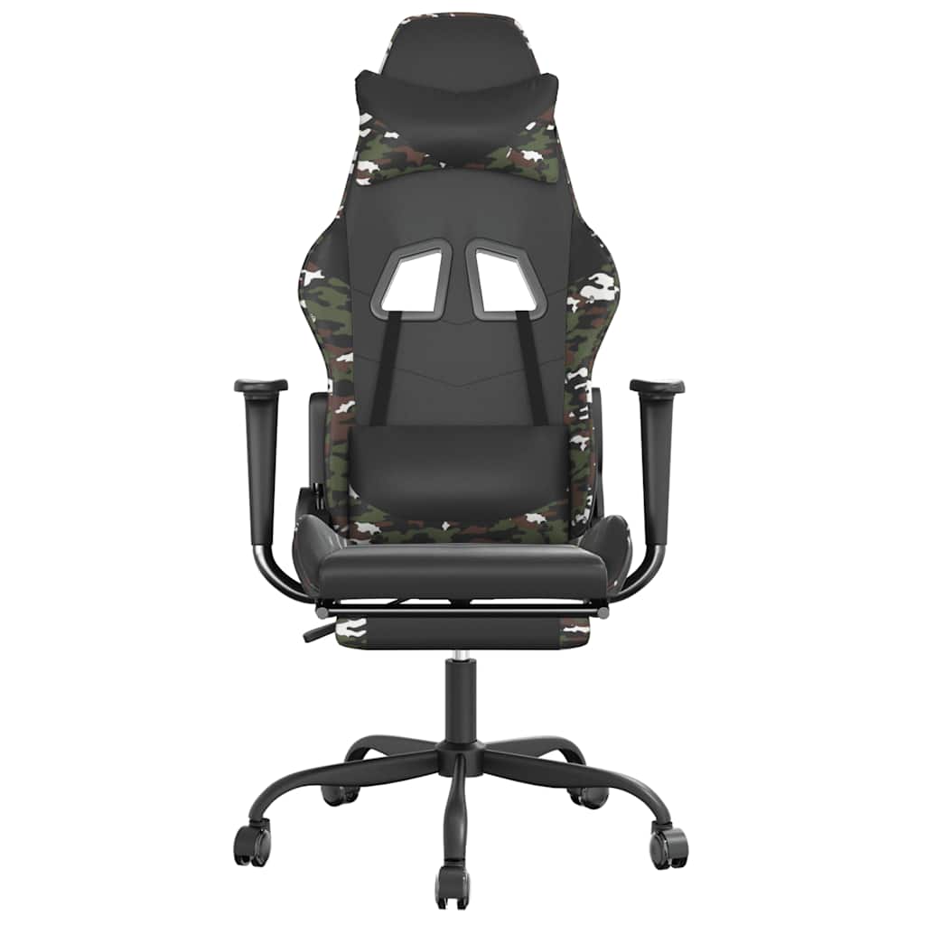 Massage gamestoel met voetensteun kunstleer zwart & camouflage is nu te koop bij PeponiXL, paradijselijk wonen!