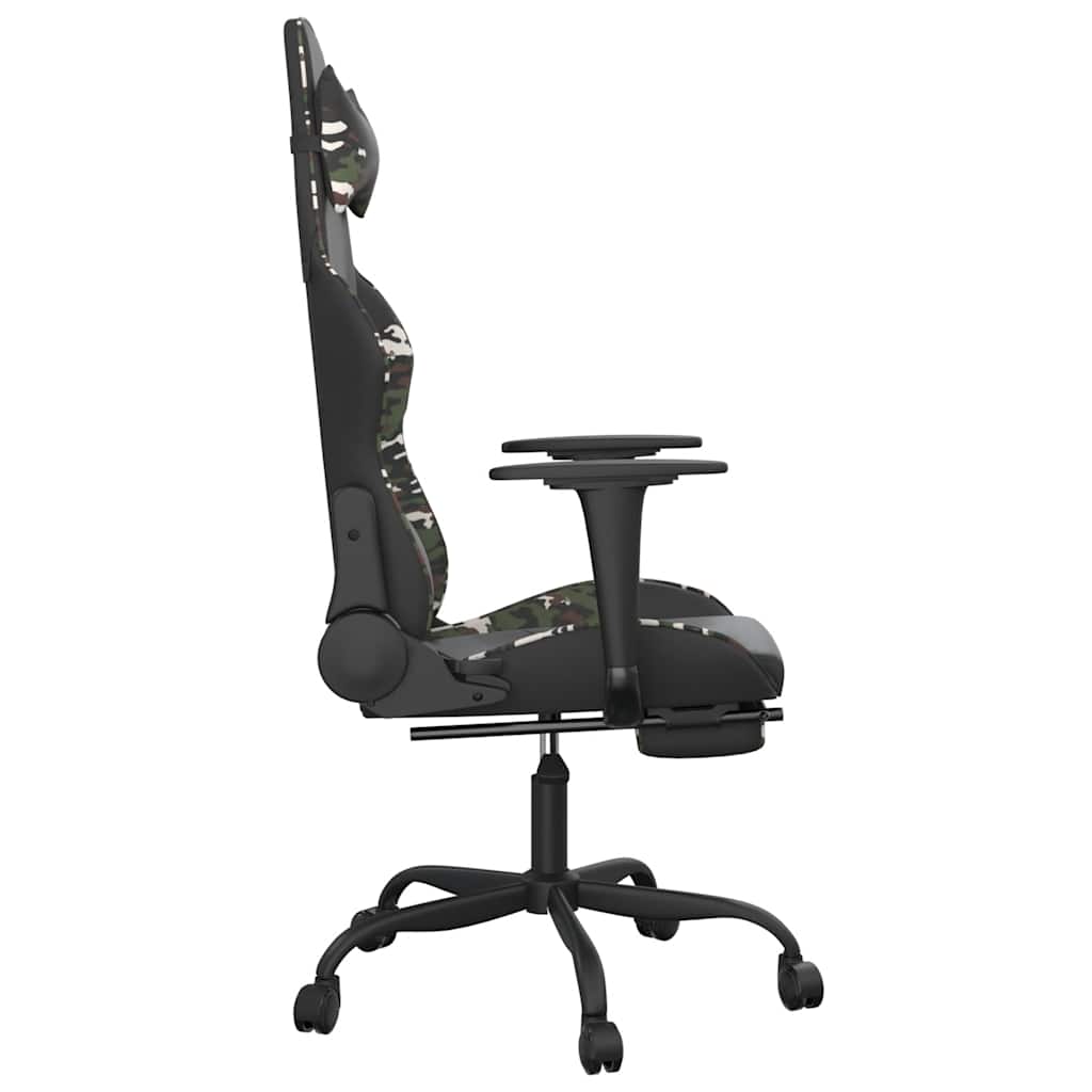 Massage gamestoel met voetensteun kunstleer zwart & camouflage is nu te koop bij PeponiXL, paradijselijk wonen!