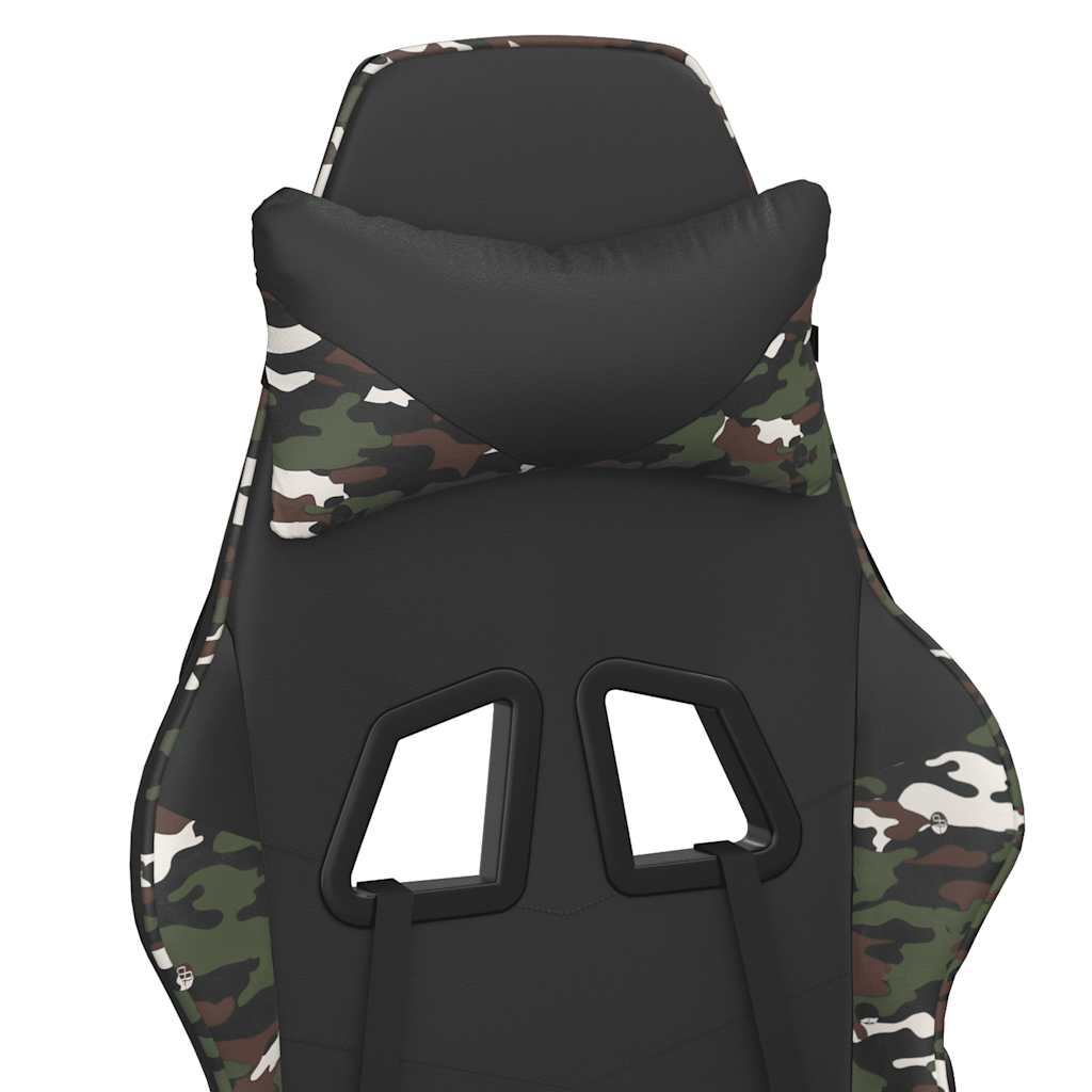 Massage gamestoel met voetensteun kunstleer zwart & camouflage is nu te koop bij PeponiXL, paradijselijk wonen!