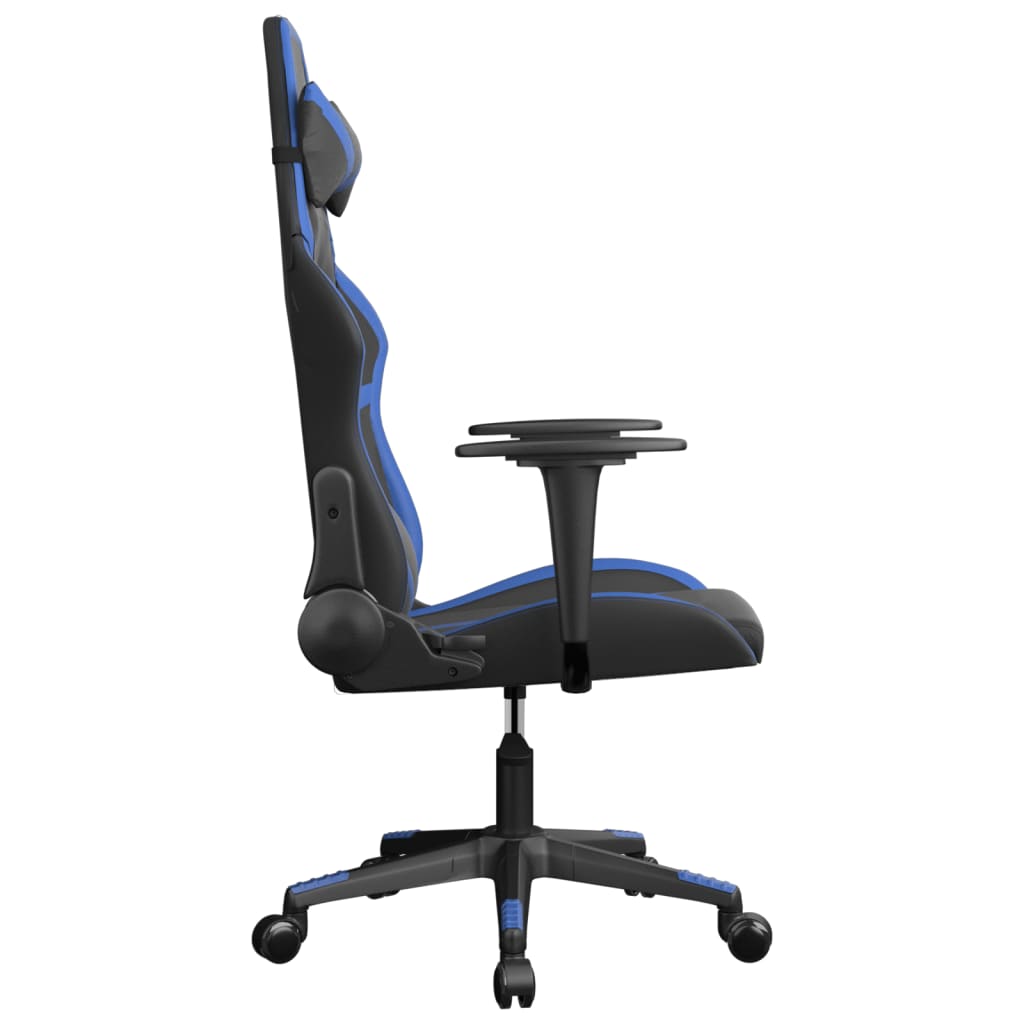 Massage gamestoel kunstleer zwart en blauw is nu te koop bij PeponiXL, paradijselijk wonen!