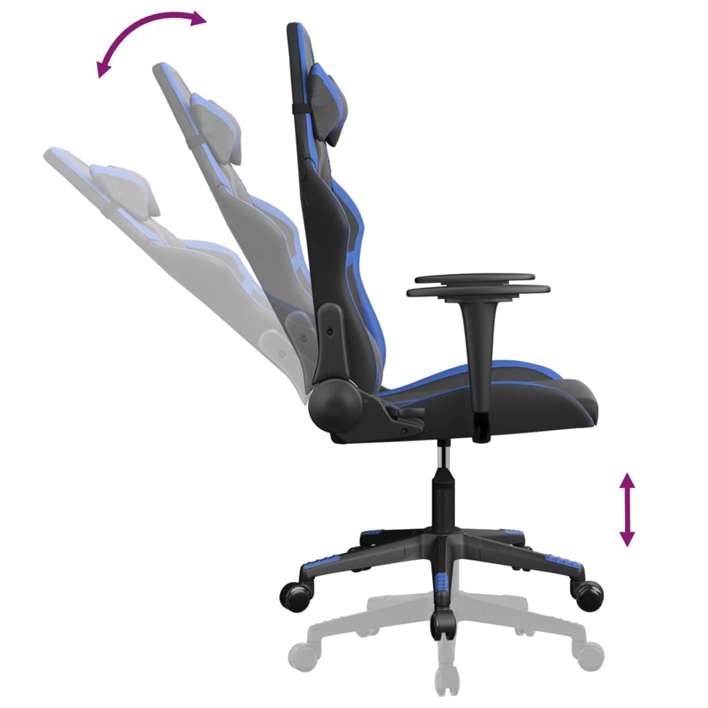 Massage gamestoel kunstleer zwart en blauw is nu te koop bij PeponiXL, paradijselijk wonen!