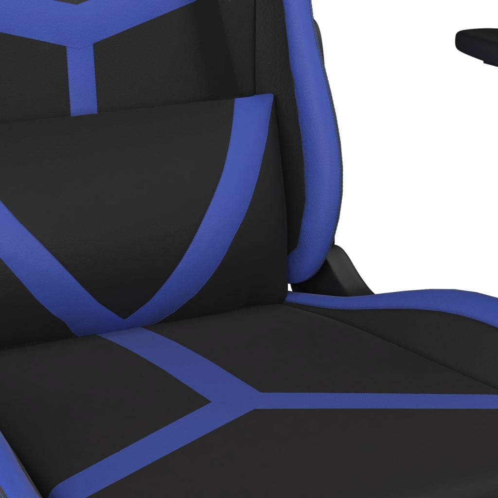 Massage gamestoel kunstleer zwart en blauw is nu te koop bij PeponiXL, paradijselijk wonen!