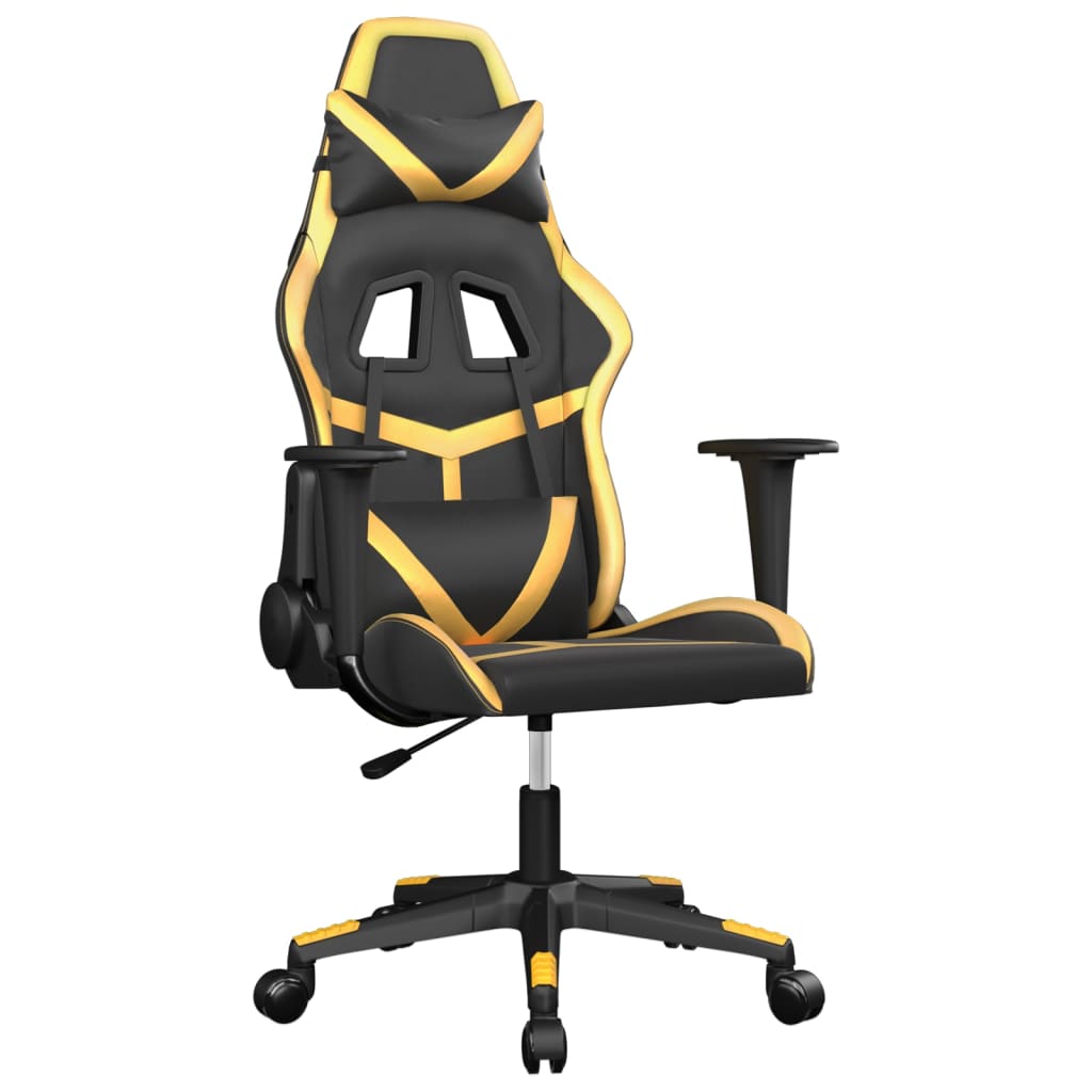Massage gamestoel kunstleer zwart en goudkleurig is nu te koop bij PeponiXL, paradijselijk wonen!