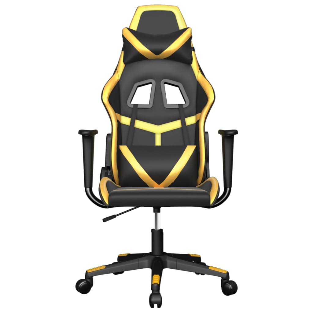 Massage gamestoel kunstleer zwart en goudkleurig is nu te koop bij PeponiXL, paradijselijk wonen!