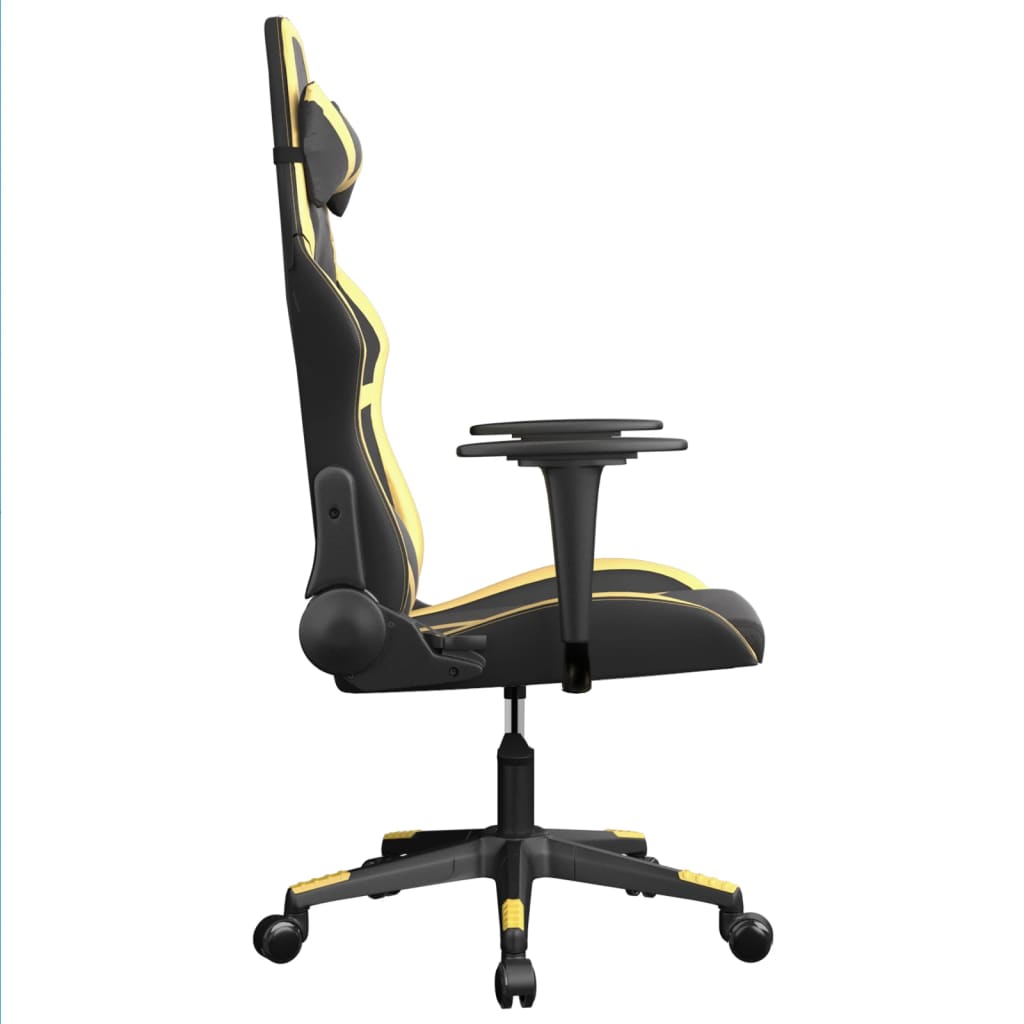 Massage gamestoel kunstleer zwart en goudkleurig is nu te koop bij PeponiXL, paradijselijk wonen!