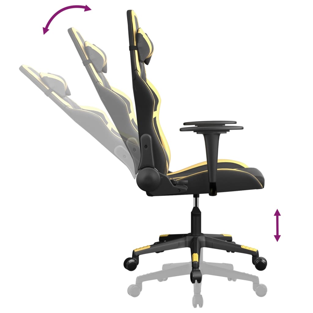 Massage gamestoel kunstleer zwart en goudkleurig is nu te koop bij PeponiXL, paradijselijk wonen!