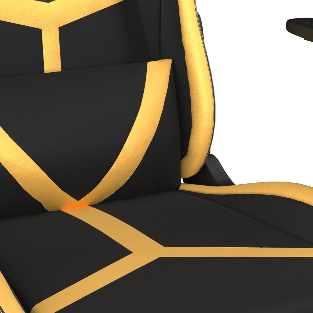 Massage gamestoel kunstleer zwart en goudkleurig is nu te koop bij PeponiXL, paradijselijk wonen!