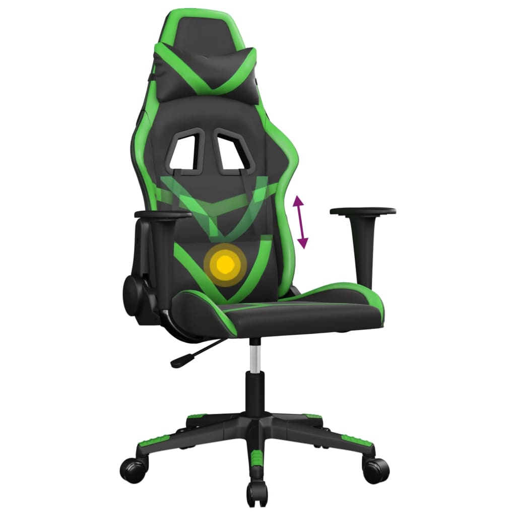 Massage gamestoel kunstleer zwart en groen is nu te koop bij PeponiXL, paradijselijk wonen!