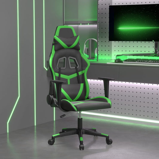 Massage gamestoel kunstleer zwart en groen is nu te koop bij PeponiXL, paradijselijk wonen!