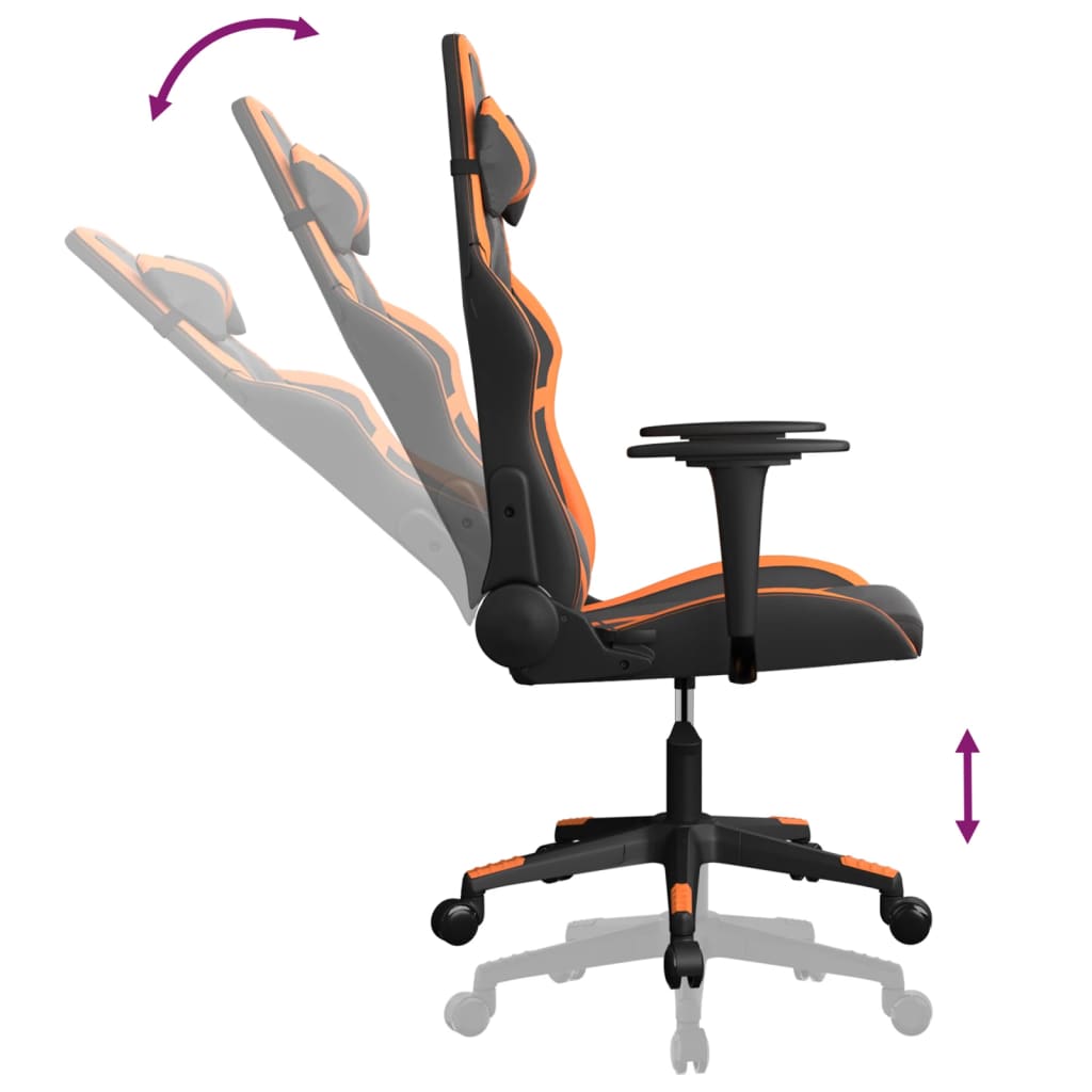 Massage gamestoel kunstleer zwart en oranje is nu te koop bij PeponiXL, paradijselijk wonen!
