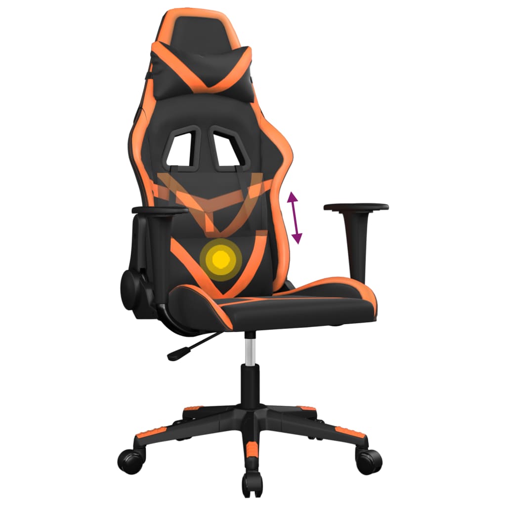 Massage gamestoel kunstleer zwart en oranje is nu te koop bij PeponiXL, paradijselijk wonen!