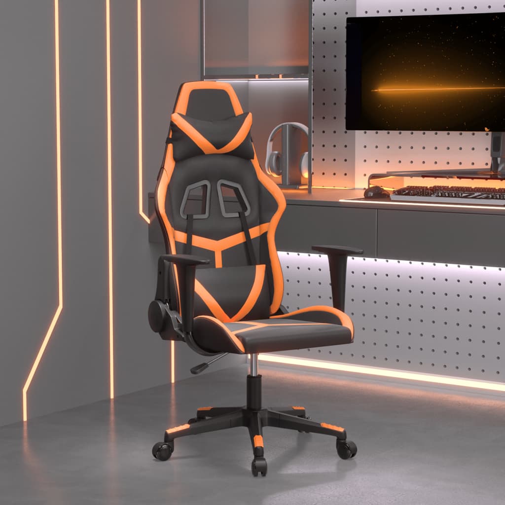 Massage gamestoel kunstleer zwart en oranje is nu te koop bij PeponiXL, paradijselijk wonen!
