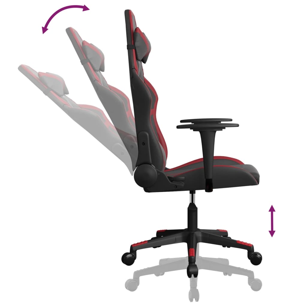 Massage gamestoel kunstleer zwart en wijnrood is nu te koop bij PeponiXL, paradijselijk wonen!