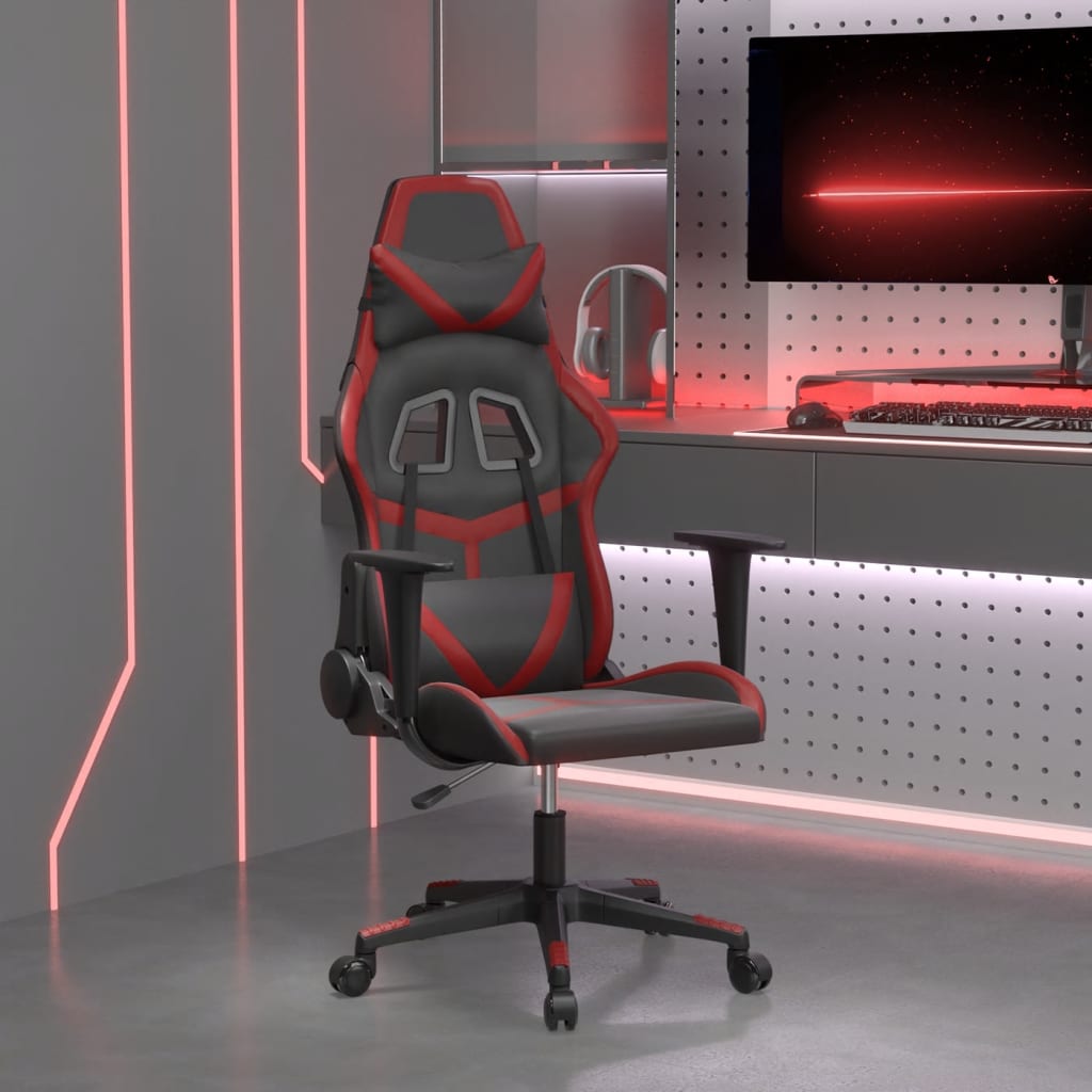 Massage gamestoel kunstleer zwart en wijnrood is nu te koop bij PeponiXL, paradijselijk wonen!