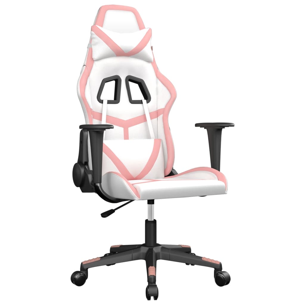 Massage gamestoel kunstleer wit en roze is nu te koop bij PeponiXL, paradijselijk wonen!