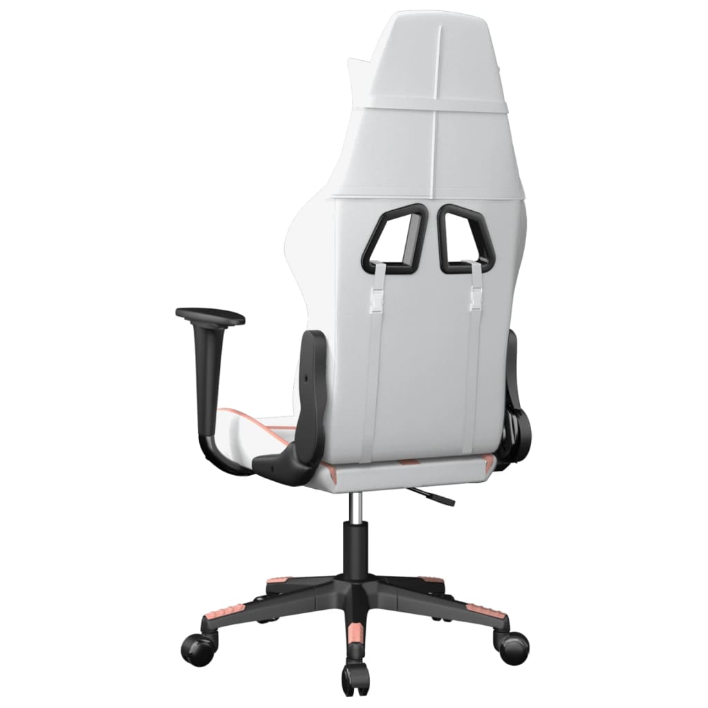 Massage gamestoel kunstleer wit en roze is nu te koop bij PeponiXL, paradijselijk wonen!