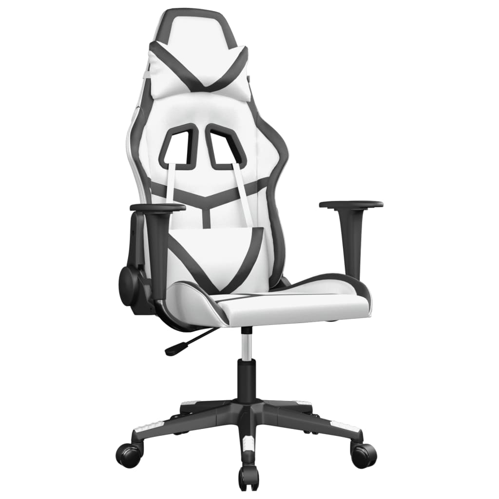Massage gamestoel kunstleer wit en zwart is nu te koop bij PeponiXL, paradijselijk wonen!