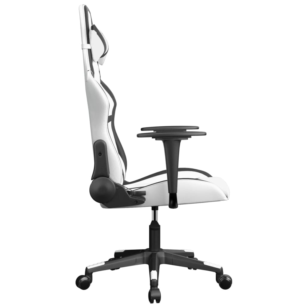 Massage gamestoel kunstleer wit en zwart is nu te koop bij PeponiXL, paradijselijk wonen!