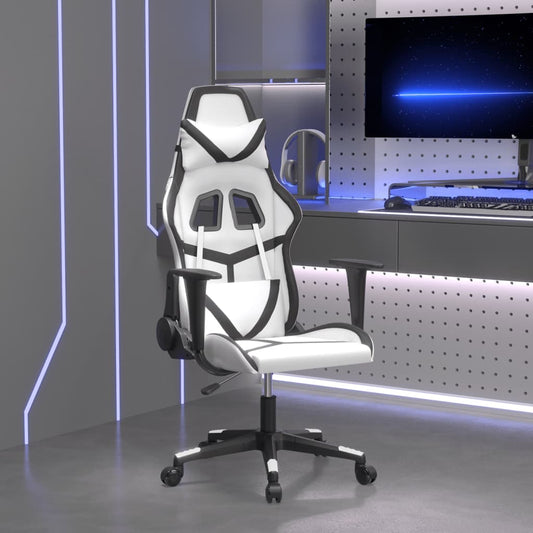 Massage gamestoel kunstleer wit en zwart is nu te koop bij PeponiXL, paradijselijk wonen!