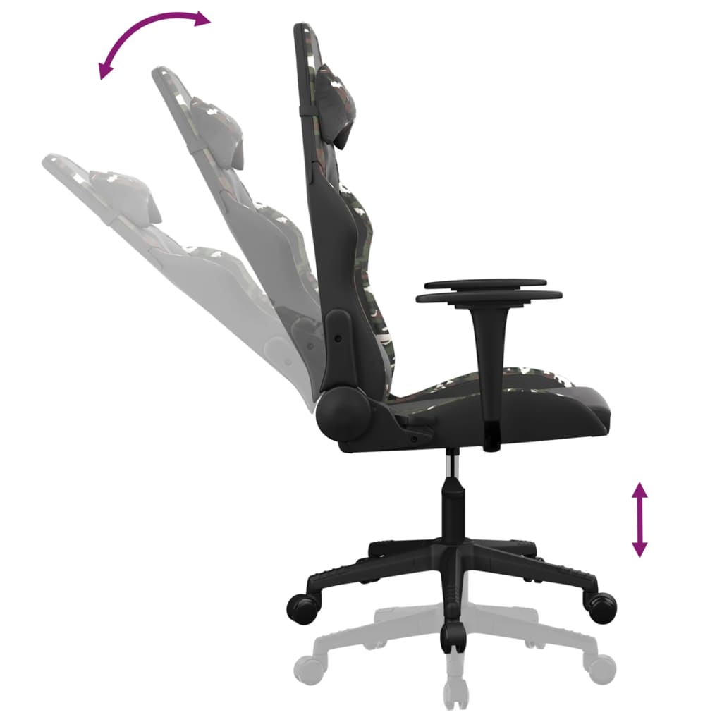 Massage gamestoel kunstleer zwart en camouflage is nu te koop bij PeponiXL, paradijselijk wonen!