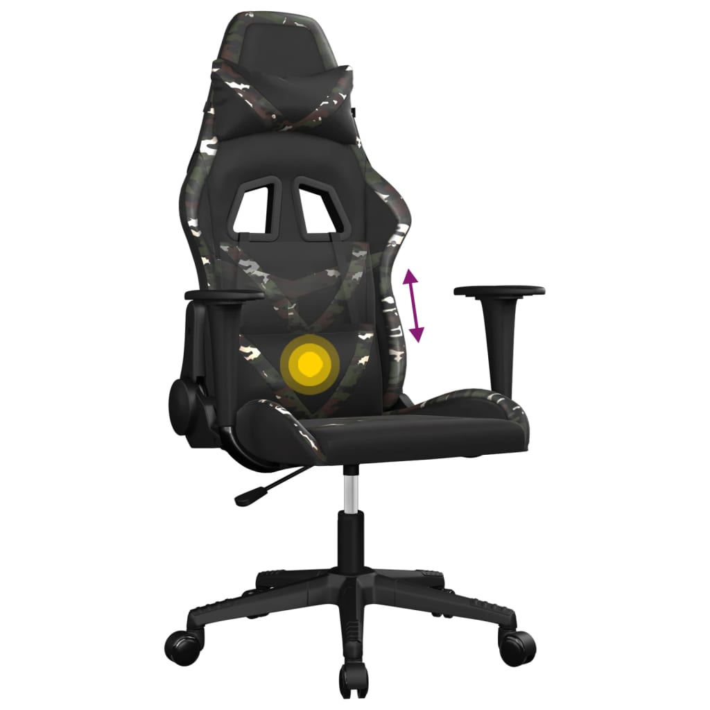 Massage gamestoel kunstleer zwart en camouflage is nu te koop bij PeponiXL, paradijselijk wonen!