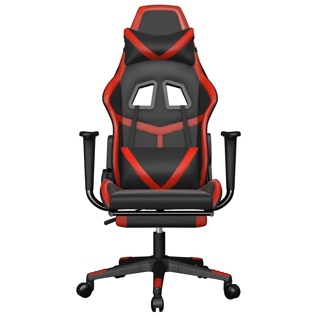 Massage gamestoel met voetensteun kunstleer zwart en rood is nu te koop bij PeponiXL, paradijselijk wonen!
