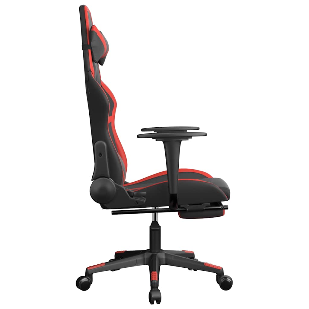 Massage gamestoel met voetensteun kunstleer zwart en rood is nu te koop bij PeponiXL, paradijselijk wonen!