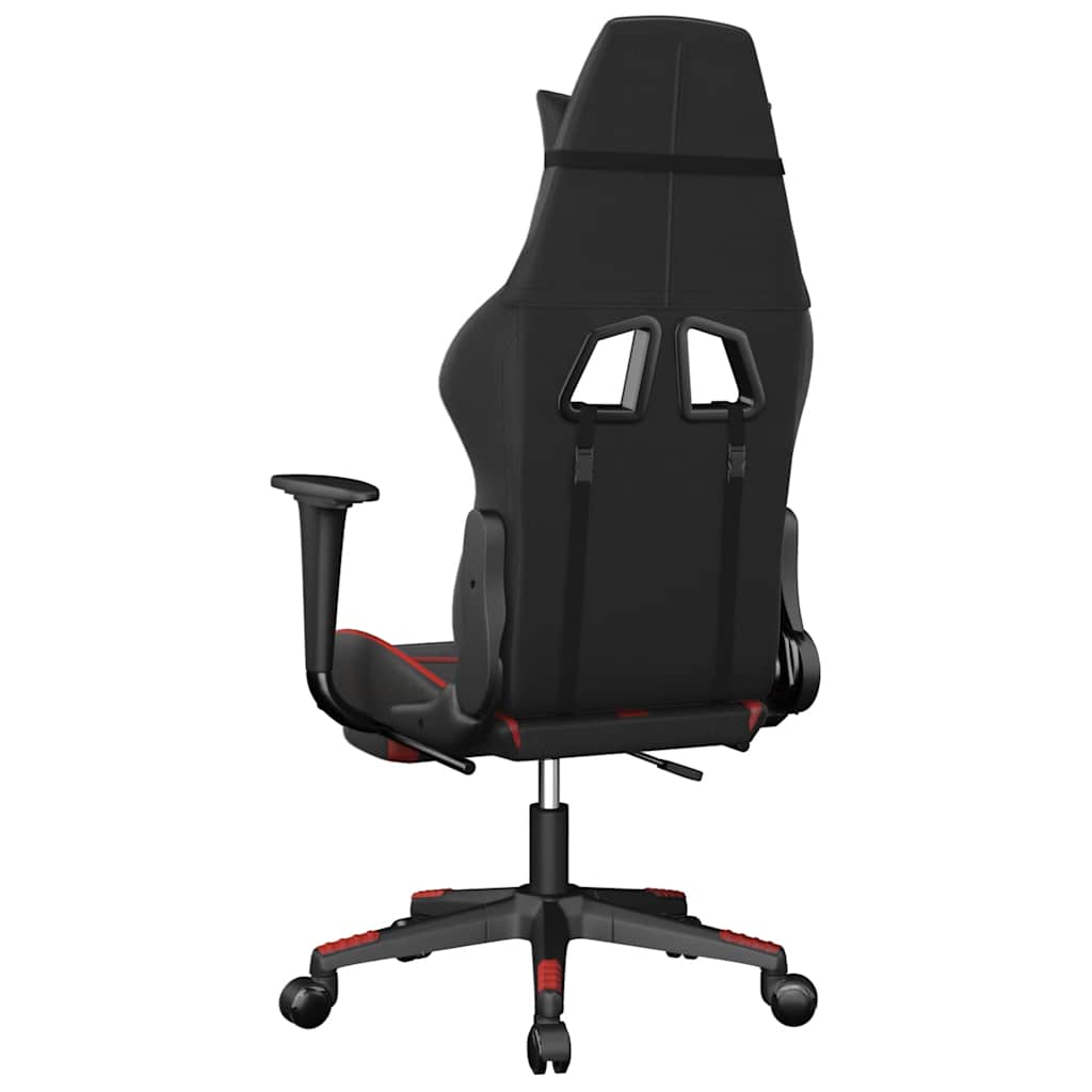 Massage gamestoel met voetensteun kunstleer zwart en rood is nu te koop bij PeponiXL, paradijselijk wonen!