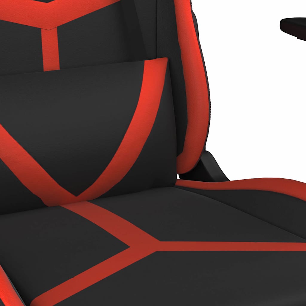 Massage gamestoel met voetensteun kunstleer zwart en rood is nu te koop bij PeponiXL, paradijselijk wonen!