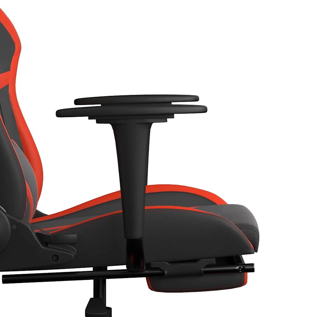 Massage gamestoel met voetensteun kunstleer zwart en rood is nu te koop bij PeponiXL, paradijselijk wonen!