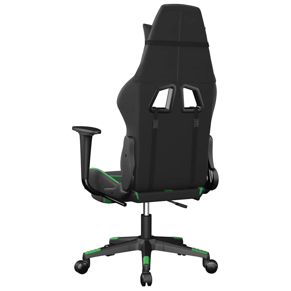 Massage gamestoel met voetensteun kunstleer zwart en groen is nu te koop bij PeponiXL, paradijselijk wonen!