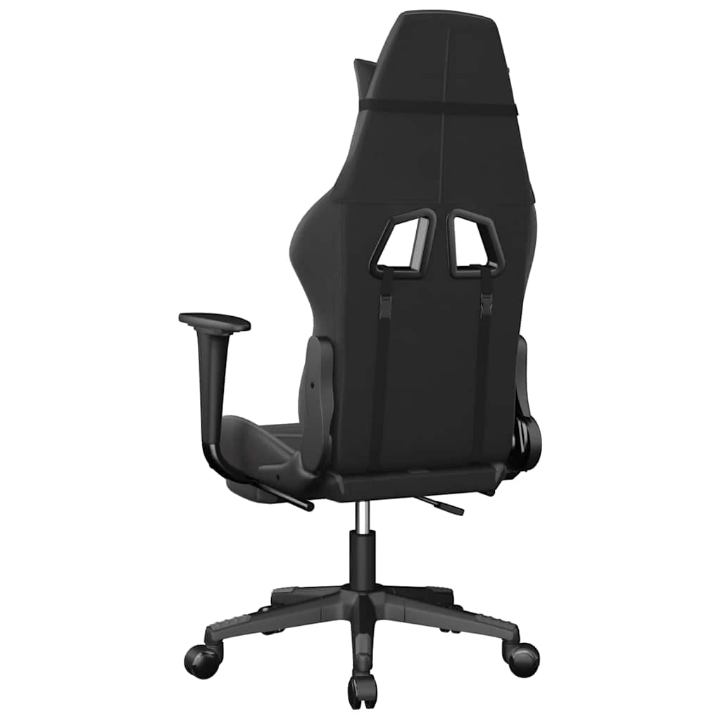 Massage gamestoel met voetensteun kunstleer zwart en grijs is nu te koop bij PeponiXL, paradijselijk wonen!