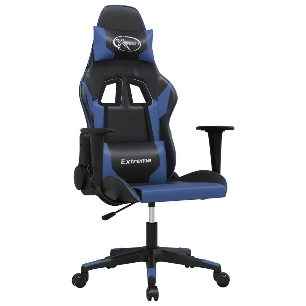 Massage gamestoel kunstleer zwart en blauw is nu te koop bij PeponiXL, paradijselijk wonen!