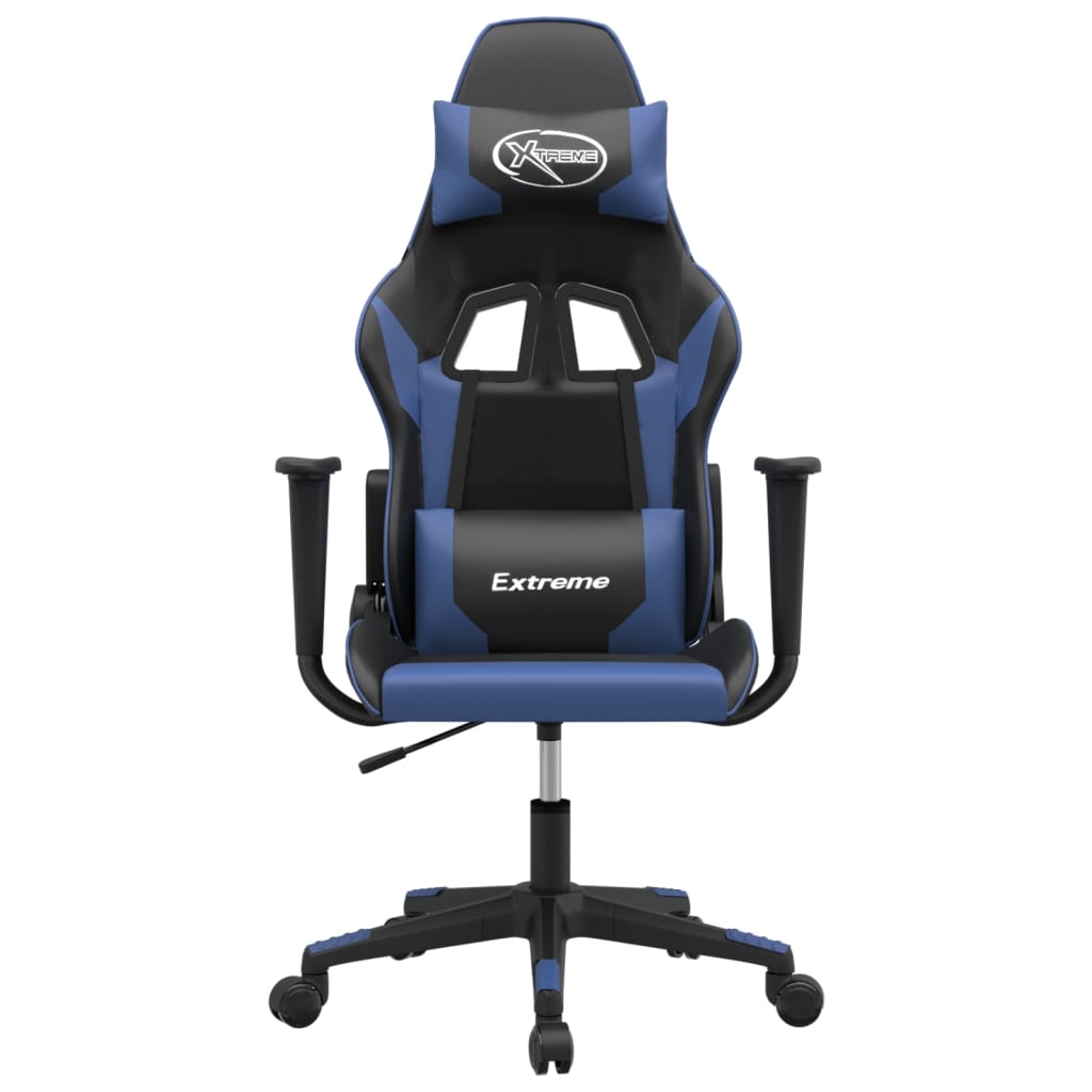 Massage gamestoel kunstleer zwart en blauw is nu te koop bij PeponiXL, paradijselijk wonen!