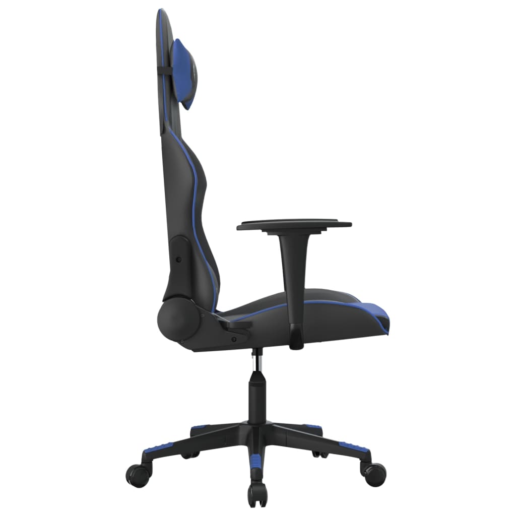 Massage gamestoel kunstleer zwart en blauw is nu te koop bij PeponiXL, paradijselijk wonen!